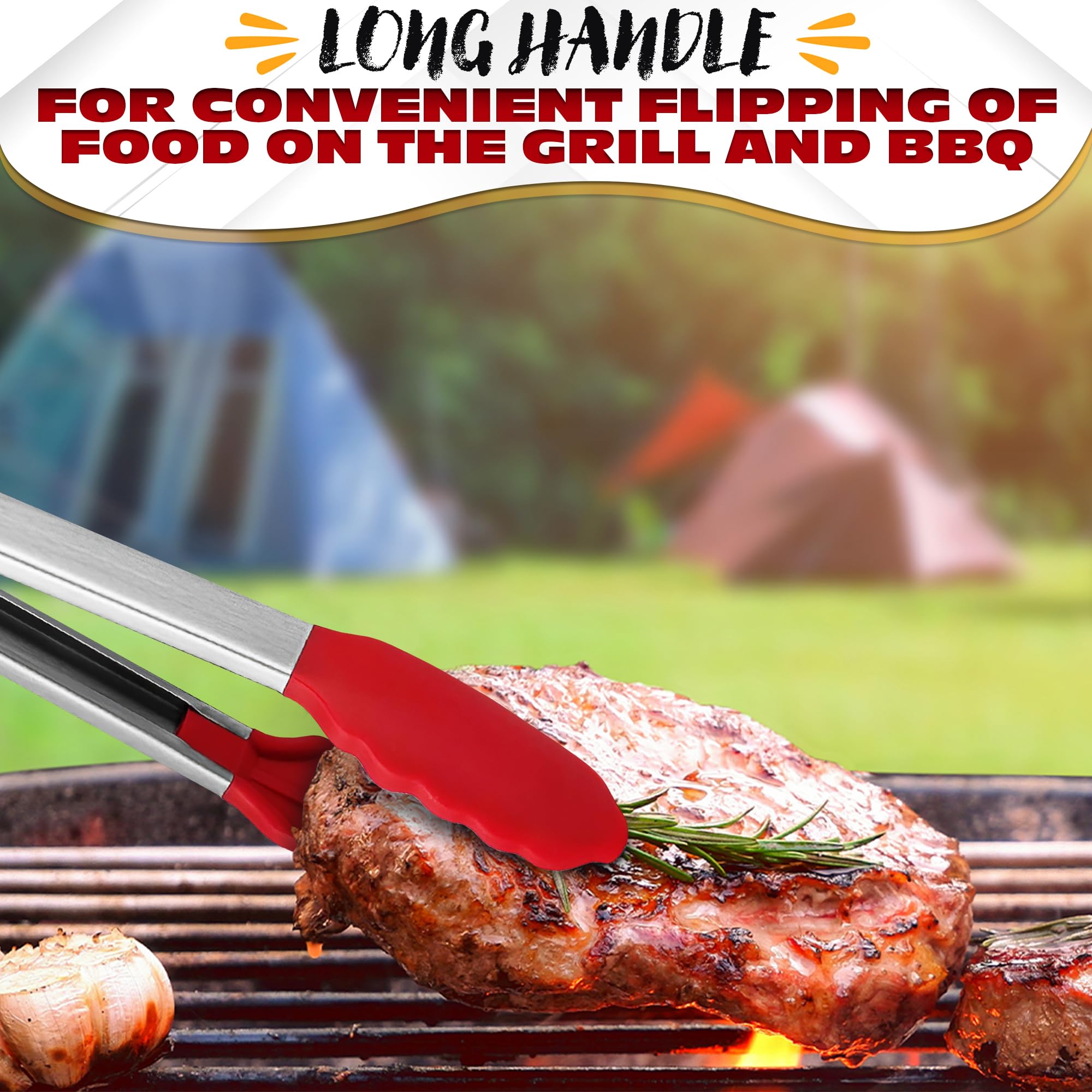 17.5'' Silicone Tongs For Cooking - Kitchen Tongs Stainless Steel Tongs For Cooking Tongs For Kitchen Small Tongs For Serving Fo